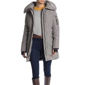 bcbgeneration Houndstooth Puffer Jacket Coat Fur